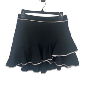 Vintage 90's Space Girlz Retro Ruffle Black Skirt Size 7 Waist 29"